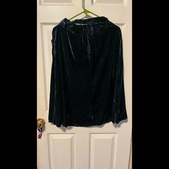 NWT Modcloth Perfect Timing Belted Midi Skirt seafoam crinkle velvet M  New - Picture 8 of 10